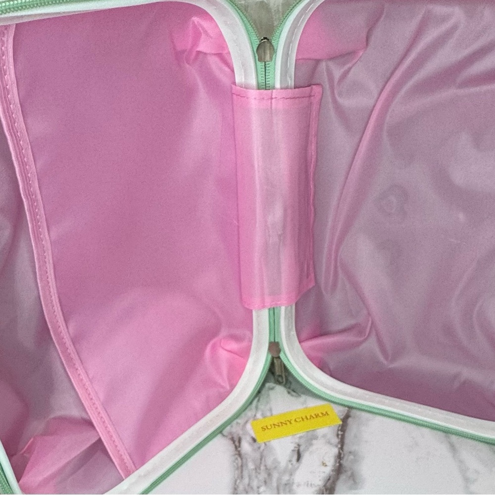 Purple Hello Kitty Train Case Carry-On Cosmetic Toiletry Bag with Suitcase Strap - Picture 4 of 7
